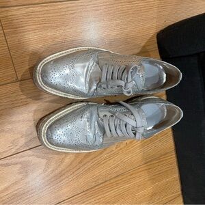 Authentic Prada Silver Platform Shoes
